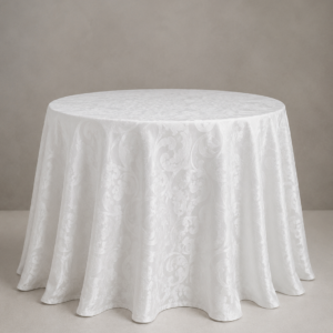 MANTEL OLIVIER - Blanco Brocado 48"