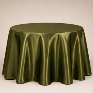 MANTEL OLIVE - Verde Oliva Satinado Tefetan 60"