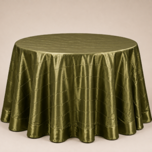 MANTEL OLIVE GRID - Verde Oliva Satinado Tefetan 60"