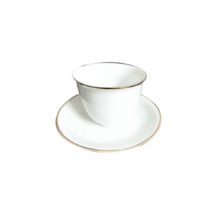 TAZA CON PLATITO - Borde Dorado Café / Té
