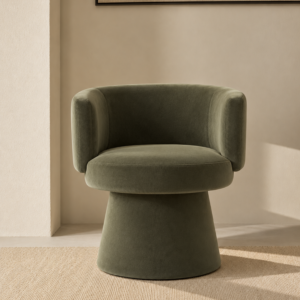 BUTACA NOELIA - Giratoria Suede Verde Oliva